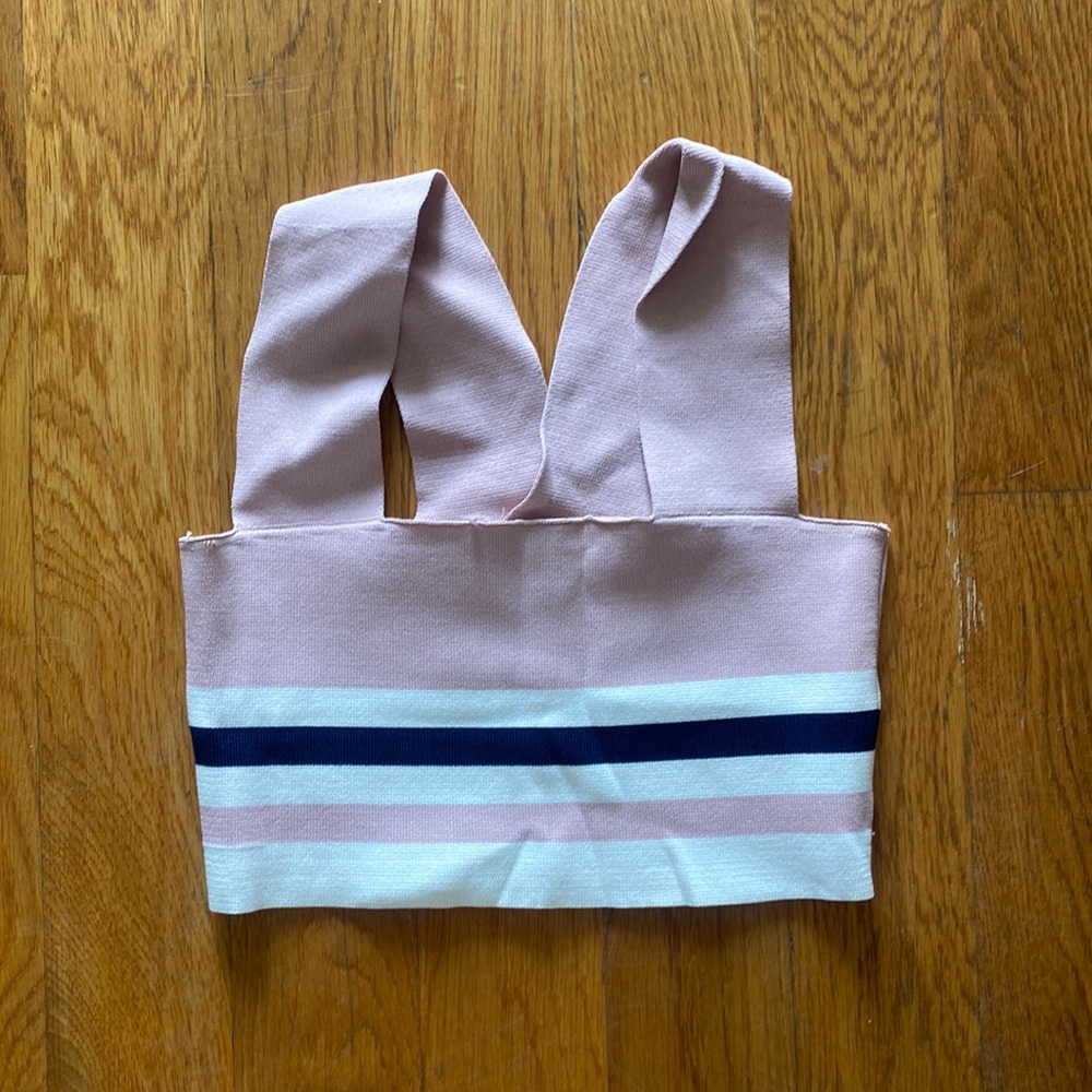 Multicolored thick strap crop top